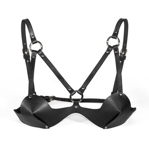 Ginya Bdsm Fashion Bh Eenvoudige Avant-garde Sexy Ondergoed Zacht Koeienhuid Zwart Leer Dames Erotische Bh Vrouwelijke Sexy Bh Voor Seks - Product Image 1