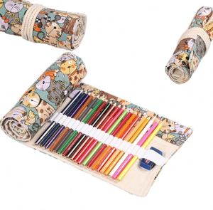 12 étuis à crayons scolaires en toile Kawaii avec fermeture à cordon, 22x20cm, pour filles et garçons, grand sac à stylos mignon - Product Image 1