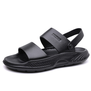 Sandalias Casuales para Hombre, Diseño Sólido, Punta Abierta, Parte Superior de PU, Suela de EVA Antideslizante, para Playa y Verano - Product Image 5