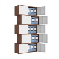 Archivador de Acero de 5 Secciones, Bicolor, Desmontable, Marrón y Blanco, con Cerradura, para Documentos Financieros