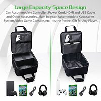 Sac à dos en nylon durable avec fermeture éclair, poignée et bandoulière pour Xbox X/S/360 One, pour console et accessoires - Rangement portable