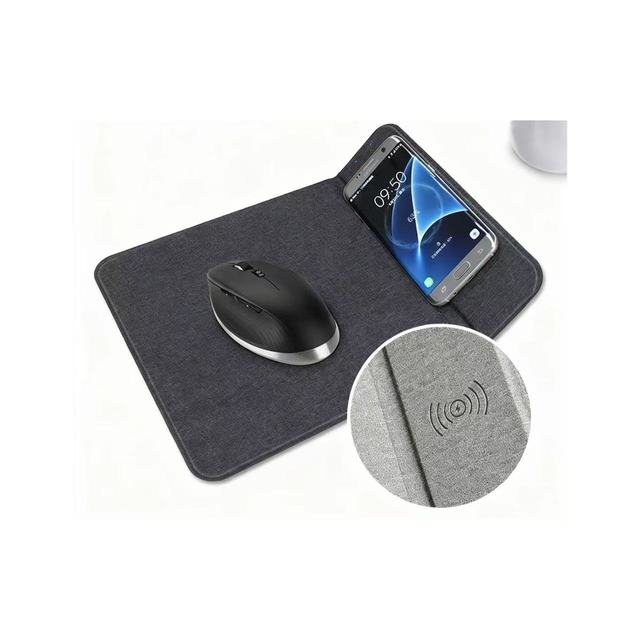 Beckon Bulk Order 15W Wireless Charger Mouse Pad Foldable Stand Integrated Desk Mat for Smartphone Office Business Gifts