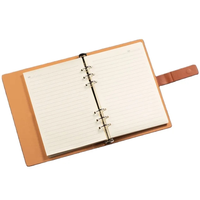 Ensemble de 6 cadeaux d'anniversaire personnalisés pour retour carnet de notes Journal en cuir PU noir A5 avec produits laitiers USB, stylo et bouteille