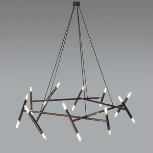 Thiết kế mới Jonathan Browning Brass hiện đại Le pentagone Chandelier American phong cách chiếu sáng cho phòng khách