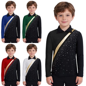 ชุดฟิกเกอร์สเก็ตสำหรับเด็กผู้ชายอายุ 6-16 ปี เสื้อสำหรับการแข่งขันและการแสดง ชุดเต้นฟิกเกอร์สเก็ต เสื้อผ้าเต้นรำบอลรูม - Product Image 1