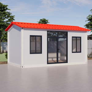 Maisonnette conteneur modulaire préfabriquée de 20 pieds avec toit à rampe détachable, salle de bain complète, toilettes, garage, kiosque à café et logement pour le personnel - Product Image 4