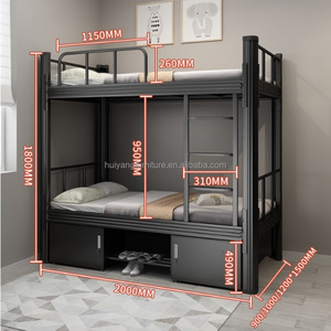 Wholesale Steel Pipe Detachable Bunk Bed Frame Adult Iron Double Decker Bed Metal Bunk Bed for Hostel School Dormitory <strong>Bunkbed</strong> - Product Image 2