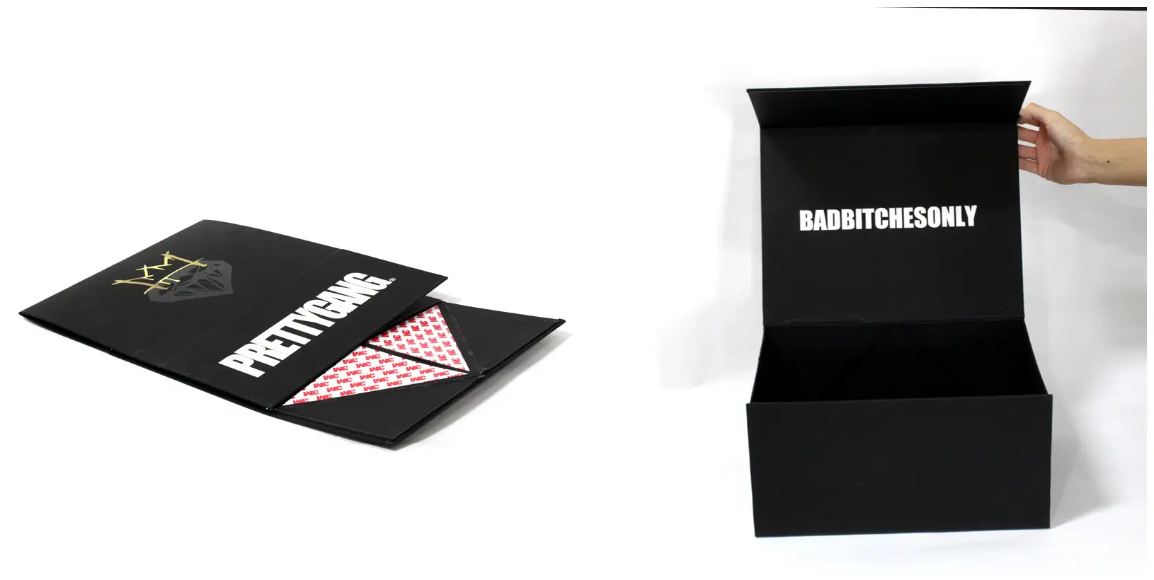 Scatola regalo magnetica di lusso nera all'ingrosso scatola rigida per imballaggio in carta di cartone di alta qualità con Logo personalizzato