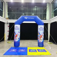 Arco Inflable Publicitario Personalizado con Pancartas de 10*10 pies, Arco Inflable Resistente al Viento para Línea de Meta, Arco Inflable para Eventos