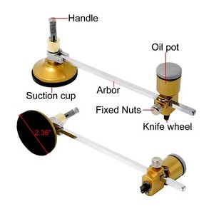 Dụng cụ cắt kính tròn chuyên nghiệp với tay cầm tròn và cốc hút điều chỉnh la bàn loại kính cắt tròn - Product Image 2
