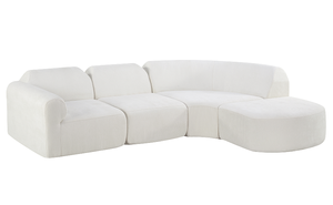 Canapé d'angle moderne en L à 3 places avec ottoman, revêtement en velours et mousse haute densité, assise profonde, idéal pour appartement et hôtel - Product Image 3