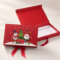 Boîte cadeau rigide à fermeture magnétique personnalisée avec ruban, couvercle à rabat, emballage en papier pour Noël, cosmétiques, bijoux, coffrets cadeaux