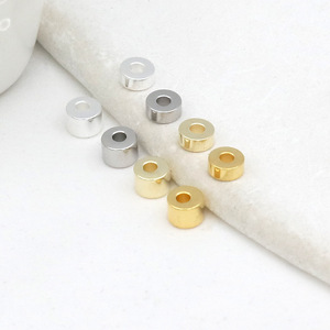Cuentas espaciadoras redondas D163 de cobre chapado en oro de 18k para pulseras, collares, accesorios de joyería DIY - Product Image 4