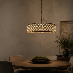 Lámpara colgante de cristal circular moderna con cadena ajustable, candelabro de anillos para sala de estar, decoración de lujo para el hogar - Product Image 2
