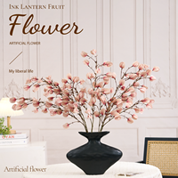 Fleur artificielle en soie en forme de lanterne pour décoration suspendue au plafond, idéale pour mariages, maisons et extérieurs - Technique de moulage par injection