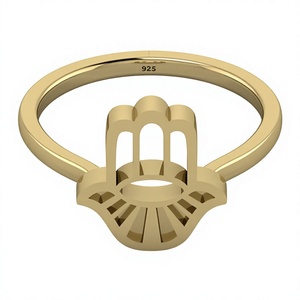 Anillo Artesanal de Plata de Ley 925 con Símbolo Hamsa, Diseño Gitano, Joyería Fina al por Mayor, Oferta de Navidad - Product Image 1