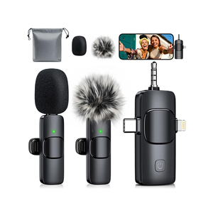 3 in 1 <b>Wireless</b> Lavalier Microphone Lapel <b>Mic</b> for Broadcast Interview Compatible With Mobile Phones Camera Speaker Tablet Pc - Product Image 1