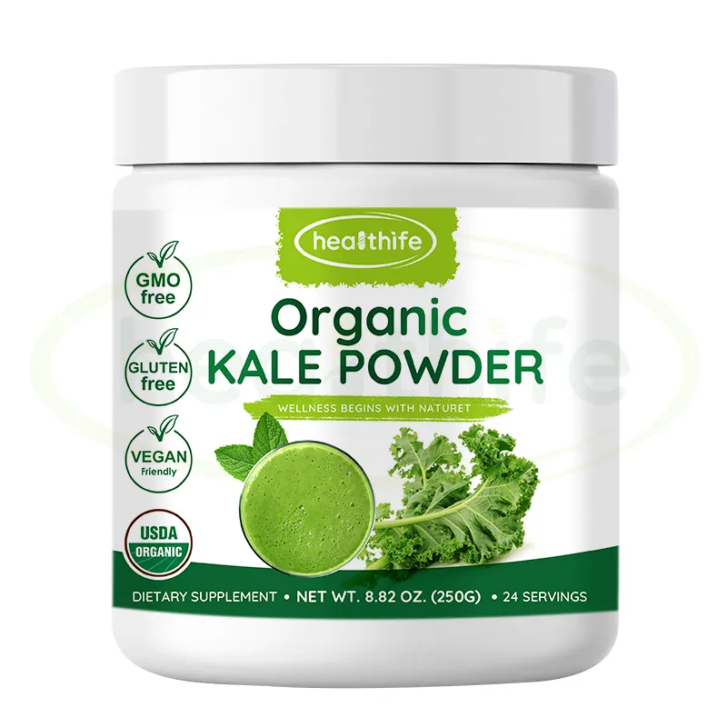 Healthhife-polvo orgánico de Kale certificado por la UE y NOP, polvo vegetal con rico contenido nutritivo