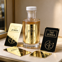 Étiquette métallique personnalisée de luxe avec logo pour flacon de parfum, plaque signalétique cosmétique, autocollant métallique adhésif pour emballage de parfum