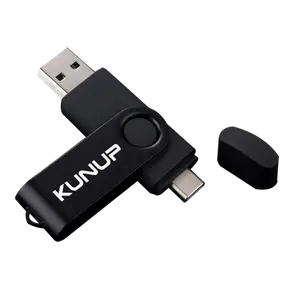 Kunup 2 in 1 USB 플래시 드라이브 16GB 32GB 64GB 128GB 256GB 512GB 멀티 funtion 유형 c USB3.0 U 디스크 pendrive memorias 외부 SSD