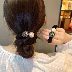 Coletero con diamantes de imitación y perlas, lazo para el cabello simple y elegante, accesorio para el cabello, lazo para el cabello con perlas para el Día de la Madre - Product Image 3