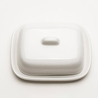 Nouvelle conception de beurrier en céramique, beurrier en céramique blanc avec couvercle