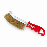 Brosse métallique courbée avec manche en plastique pour le nettoyage des tuyaux, des rainures, des coins et l'élimination des scories de soudage