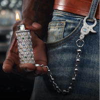Étui à briquet Moissanite Thorn Encase en or blanc et argent sterling 925, personnalisé, bijoux hip-hop pour rappeurs, cadeau pour hommes et femmes