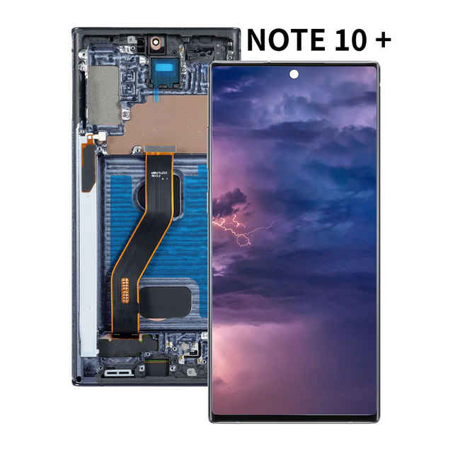 Wholesale Factory Mobile Phone Lcd for samsung Note 10 Plus with Frame Replacement Oled Touch Repair Parts Cell Phone Screen