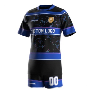 Impression de logo personnalisé, maillot de rugby en sublimation pour équipe d'entraînement, tout nouveau maillot de rugby néo-zélandais, ensemble de t-shirts et de pantalons de jogging pour hommes - Product Image 1
