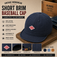 Casquette de baseball à visière courte avec logo personnalisé, style vintage, 100% coton, ajustable, multi-panneaux, unisexe, pour le sport et l'usage quotidien en extérieur