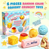 Mini Squishy – Lot de 6 jouets en mousse souple et croustillante – Jouets réalistes en forme d'aliments à presser – Ensemble de jouets anti-stress