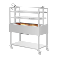 Meilleur prix Portable en acier inoxydable Thai BBQ Four Multifonctionnel Built-in Firebricks Argentin Charbon de bois Barbecue Grill avec ventilateur