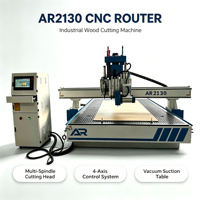 Routeur CNC multifonction AR2130 ATC avec lame de scie, table à vide, 4 axes, machine de découpe du bois, fabrication de portes de placards industriels