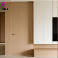 Porte intérieure invisible moderne en placage de bois d'ingénierie avec cadre en alliage d'aluminium, vente en gros, OEM