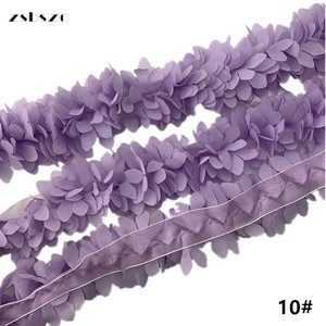 Couleur 3D mousseline de soie fleur bricolage dentelle garniture dentelle ruban dentelle robe Applique couture tissu décoratif <span class=keywords><strong>XF10</strong></span> - Product Image 5