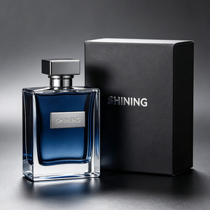 Botella de Colonia Cuadrada de Vidrio Premium con Logotipo Personalizado, Tapa Plateada y Caja de Regalo Negra de Lujo <span class=keywords><strong>para</strong></span> <span class=keywords><strong>Hombre</strong></span> - Product Image 2