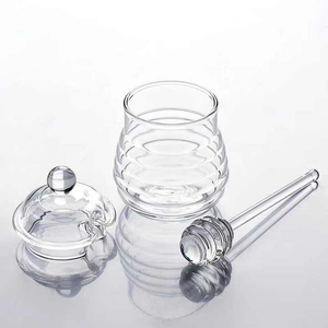 Clear Heat-Resistant Glass <strong>Honey</strong> Jar with Dipper and Lid Beehive Pot <strong>Set</strong> for Storing Jam and <strong>Honey</strong> - Product Image 4