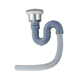Conjunto de desagüe de fregadero de acero inoxidable con cesta de filtro para accesorios de tuberías de desagüe de fregadero de cocina - Product Image 2