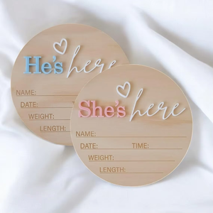 Insegna di Benvenuto per Neonati 'Hello World', Cartello di Annuncio Nascita per Ospedale, Accessori per Neonati, Targa <span class=keywords><strong>in</strong></span> <span class=keywords><strong>Legno</strong></span>, Biglietto di Benvenuto per Neonati - Product Image 1