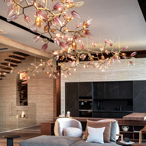 Ánh sáng sang trọng hiện đại đèn chùm Nhà Trần Đèn chùm sảnh tiệc hội trường chi nhánh hoa dẫn đèn chùm - Product Image 1