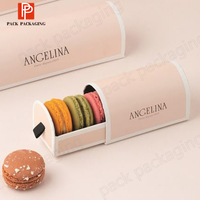 Boîte d'emballage rigide en papier alimentaire écologique haut de gamme personnalisée pour macarons avec design recyclable