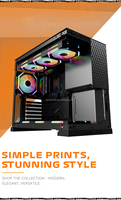 Boîtier de jeu ATX Jungle Leopard AX-1 Mesh Full Tower en métal avec panneau latéral en verre trempé, refroidissement par eau, ports USB et audio, en stock