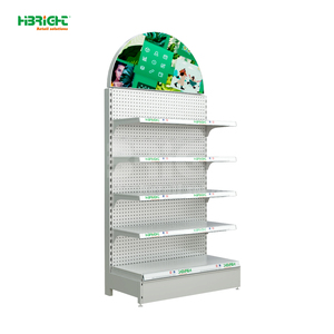 Estante de Exhibición Metálico Resistente Highbright con Panel Perforado |   Estante de Exhibición con Ganchos para Rieles Frontales, Capacidad de 100 kg, para Supermercados y Tiendas de Abarrotes - Product Image 1
