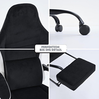 Chaise de jeu allemande en tissu respirant, mobilier de maison, chaise de jeu ergonomique confortable avec repose-pieds, support de tête et de lombaire