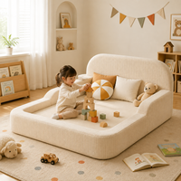 Lit de sol en mousse pour enfants avec revêtement en velours côtelé, lit rembourré à profil bas pour tout-petits, mousse haute densité, mobilier de chambre personnalisé