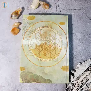 C & H diario de alta calidad personalizado Lotus ocultismo diario estudiantes Oficina papelería cuero cuaderno cristales