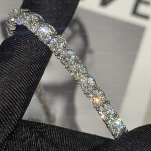 Chaîne tennis glacée personnalisée en or/platine 9K-18K - 6,946 carats - 45 cm - 3-6 mm - Diamant de laboratoire - Collier hip hop - Product Image 4