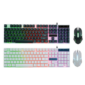 คีย์บอร์ดเกมมิ่งพร้อมเมาส์ Found Dream คอมโบ 104 ปุ่ม RGB Backlit แบบมีสาย คีย์บอร์ดแบบ Mechanical พร้อมปุ่มมัลติมีเดีย ภาษาอังกฤษ - Product Image 1