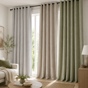 Rideaux occultants en faux lin pour chambre à coucher, salon, isolants thermiques, imperméables, ignifuges, rideaux <span class=keywords><strong>de</strong></span> fenêtre modernes - Product Image 1